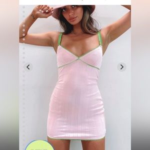 Nicole Rib Mini Dress Pink NWT💗💚